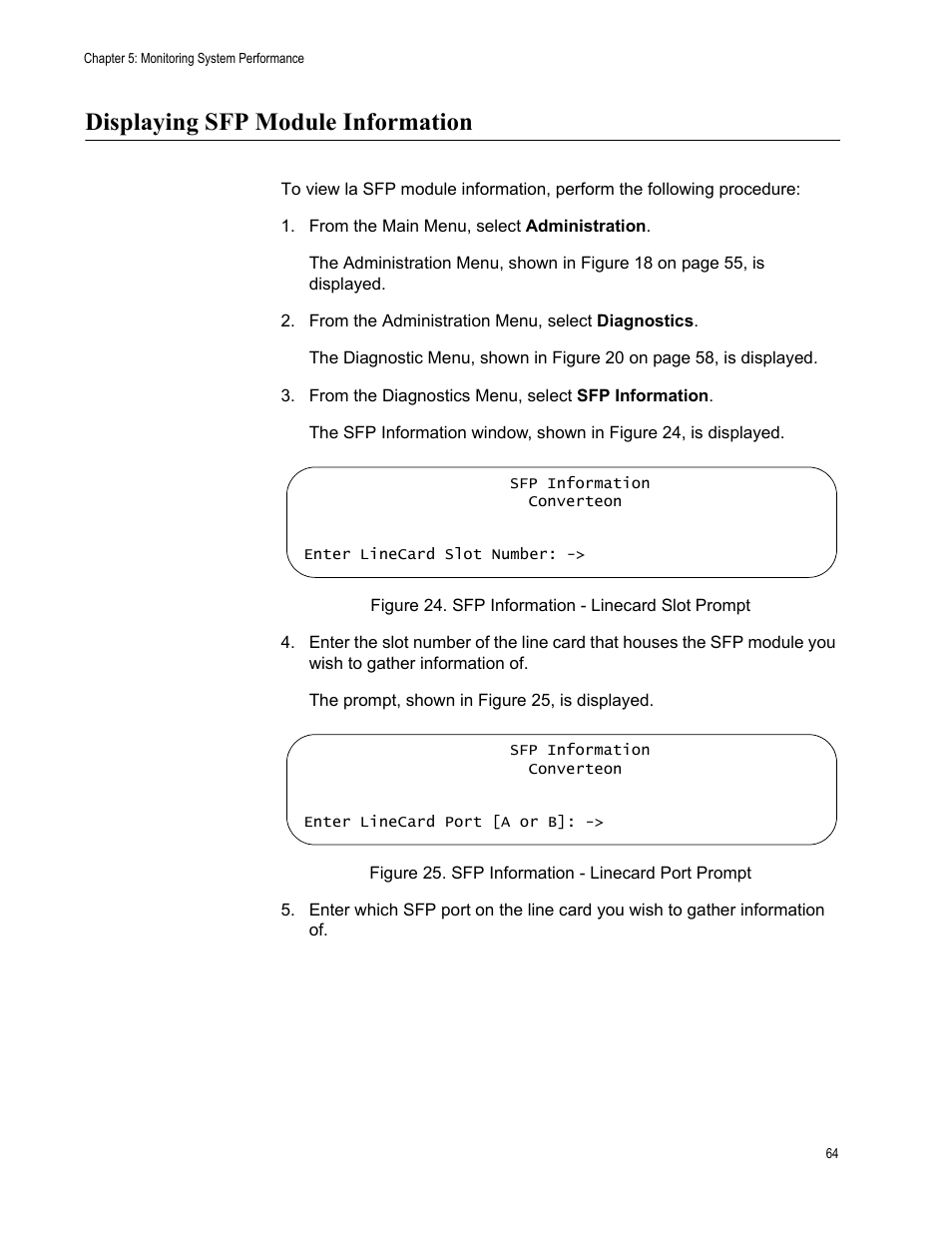 Displaying sfp module information | Allied Telesis AT-S70 User Manual | Page 64 / 134