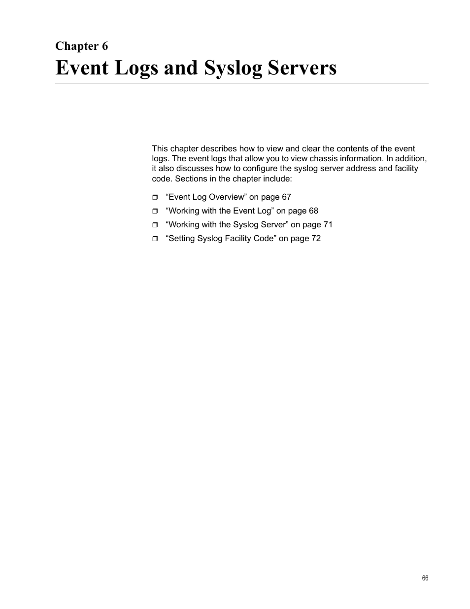 Chapter 6, Event logs and syslog servers, R 6: event logs and syslog servers | Allied Telesis AT-S70 User Manual | Page 66 / 134
