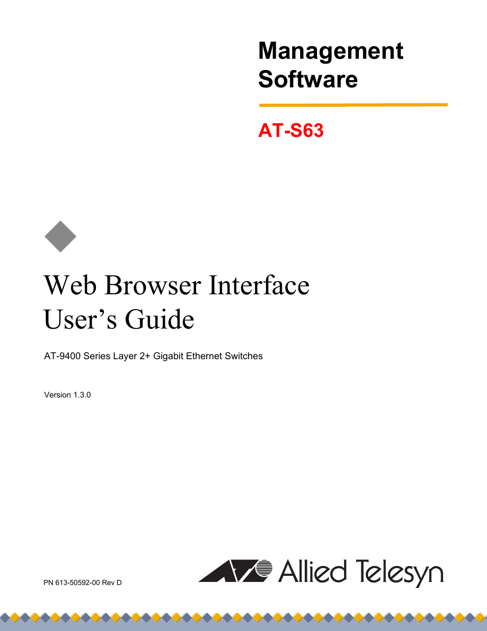 Allied Telesis AT-S63 User Manual | 462 pages