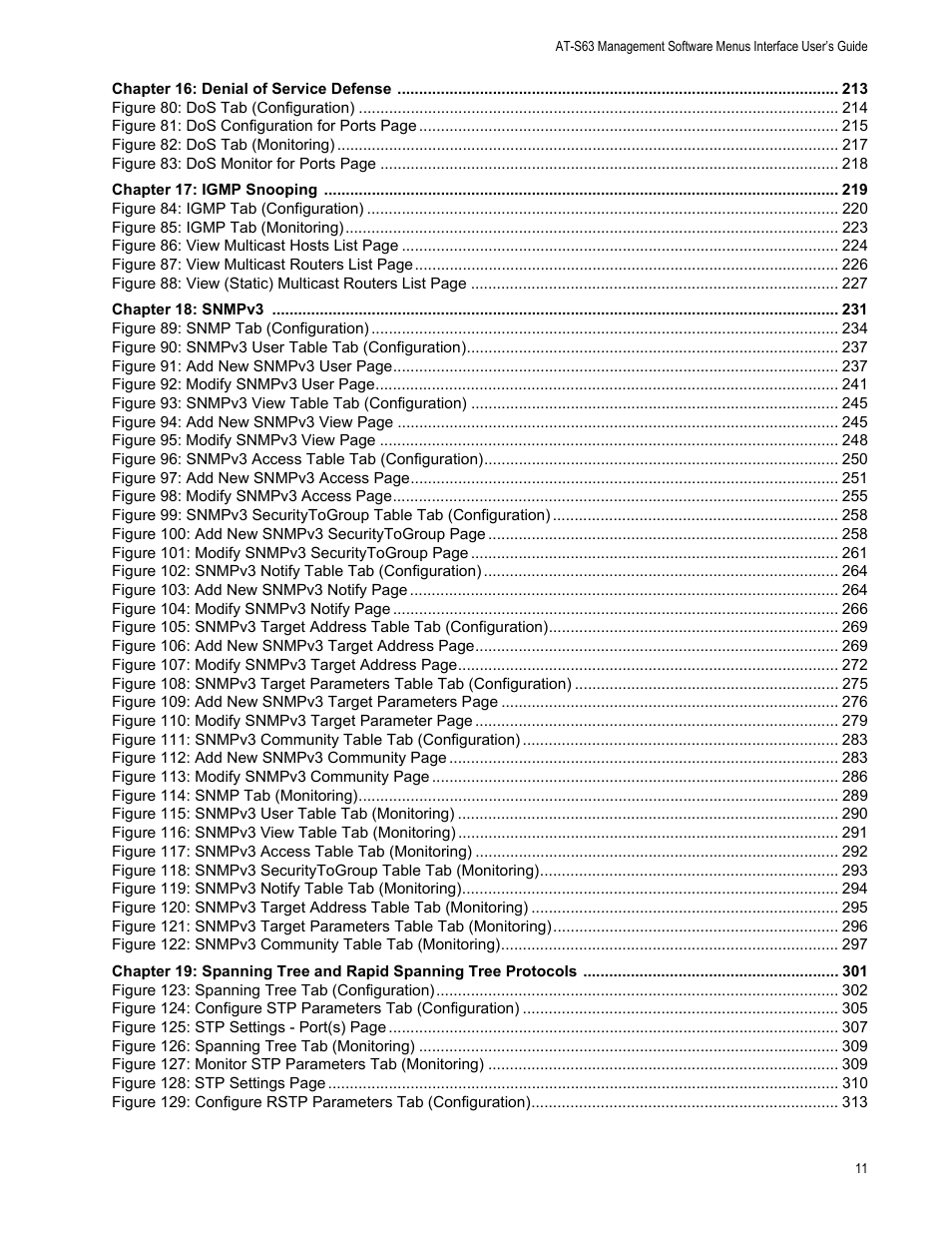 Allied Telesis AT-S63 User Manual | Page 11 / 462