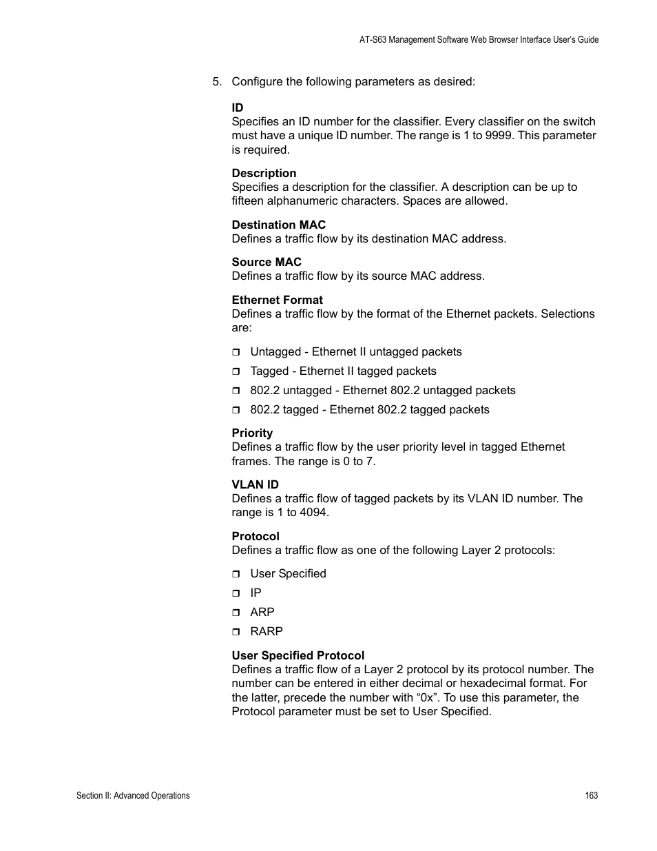 Allied Telesis AT-S63 User Manual | Page 163 / 462