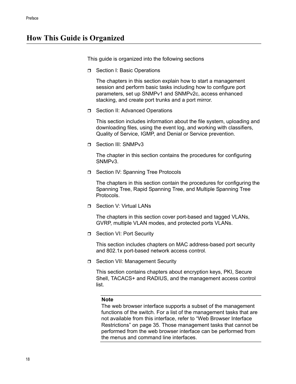 How this guide is organized | Allied Telesis AT-S63 User Manual | Page 18 / 462