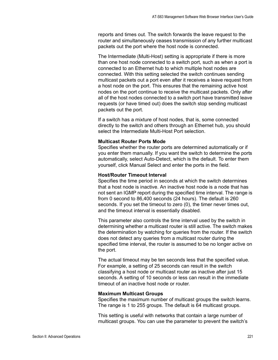 Allied Telesis AT-S63 User Manual | Page 221 / 462