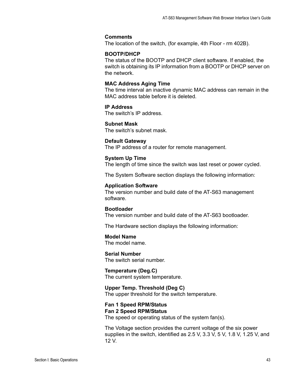 Allied Telesis AT-S63 User Manual | Page 43 / 462