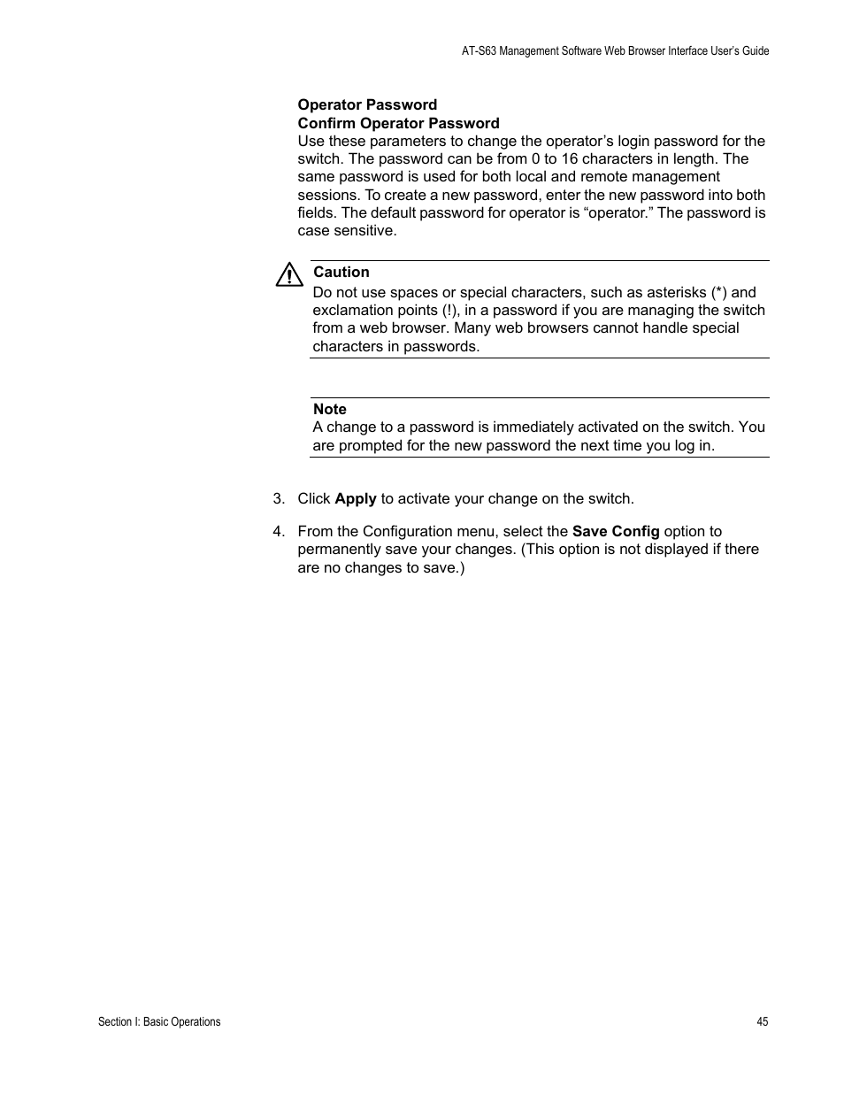 Allied Telesis AT-S63 User Manual | Page 45 / 462