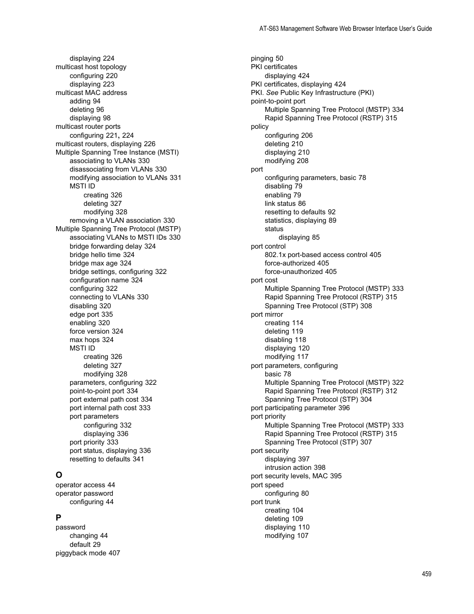 Allied Telesis AT-S63 User Manual | Page 459 / 462