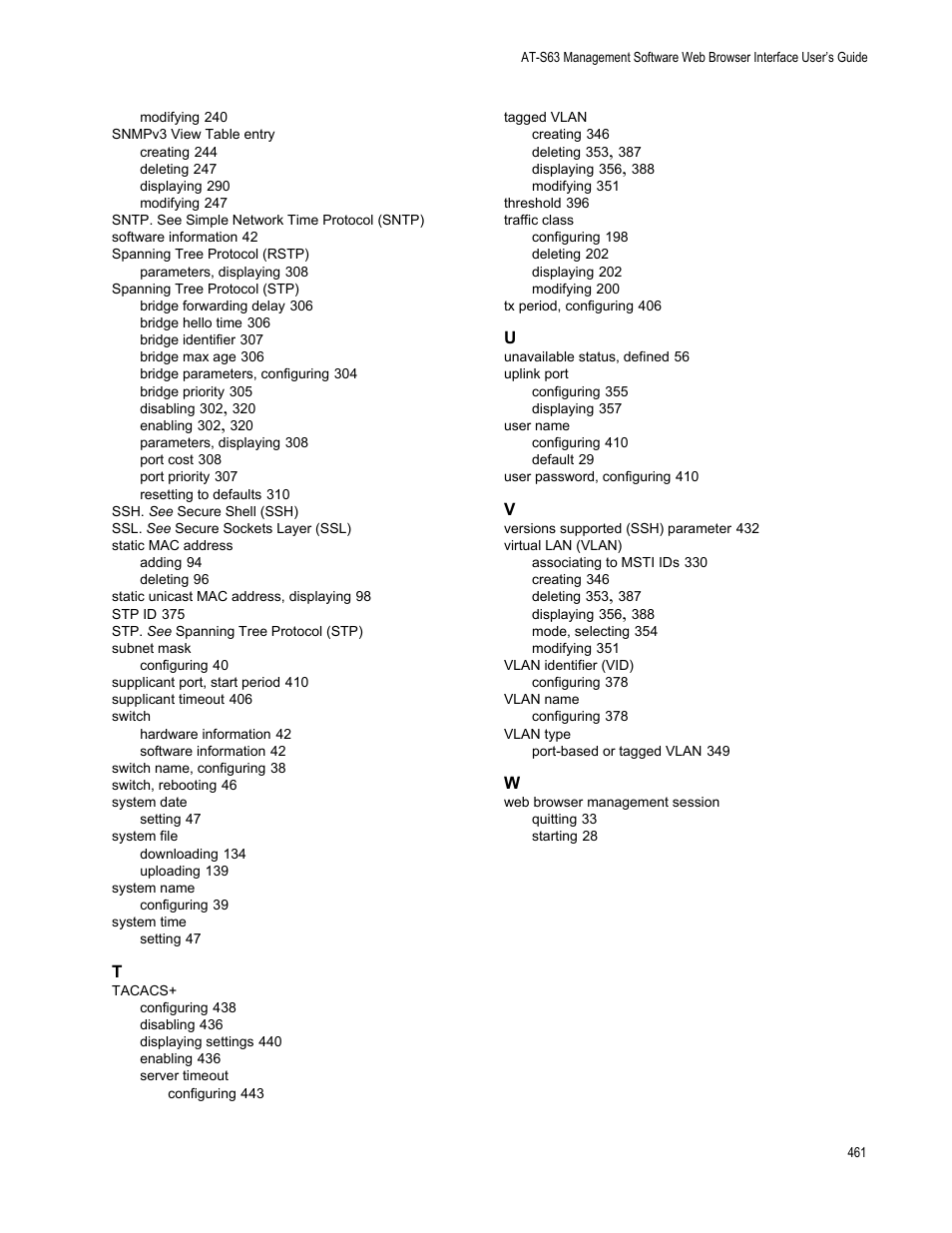 Allied Telesis AT-S63 User Manual | Page 461 / 462