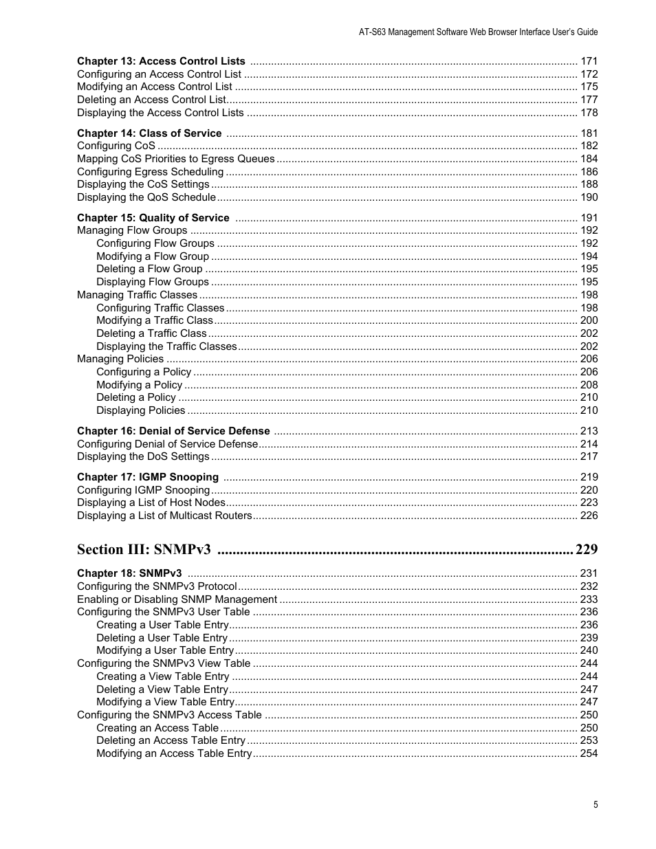 Allied Telesis AT-S63 User Manual | Page 5 / 462