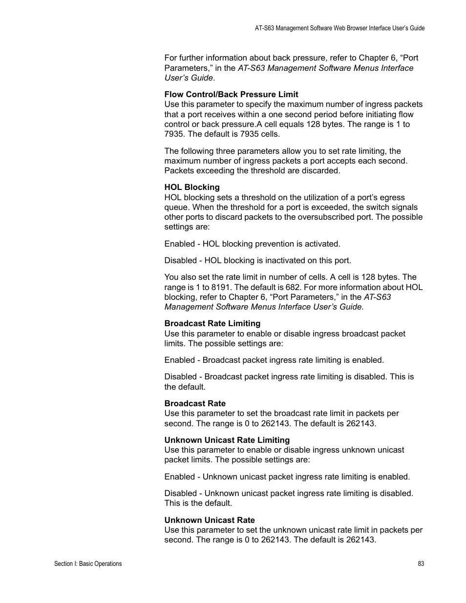 Allied Telesis AT-S63 User Manual | Page 83 / 462