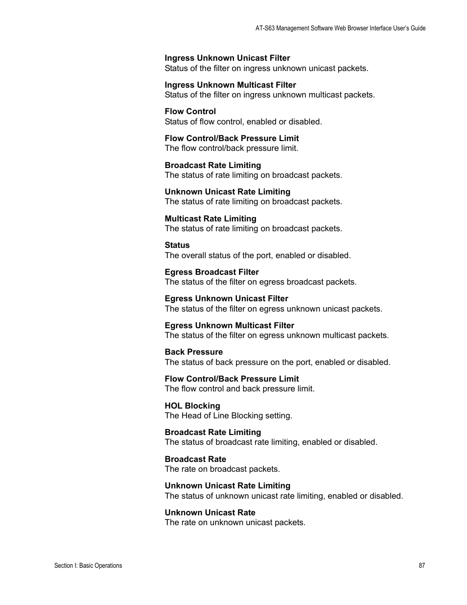 Allied Telesis AT-S63 User Manual | Page 87 / 462