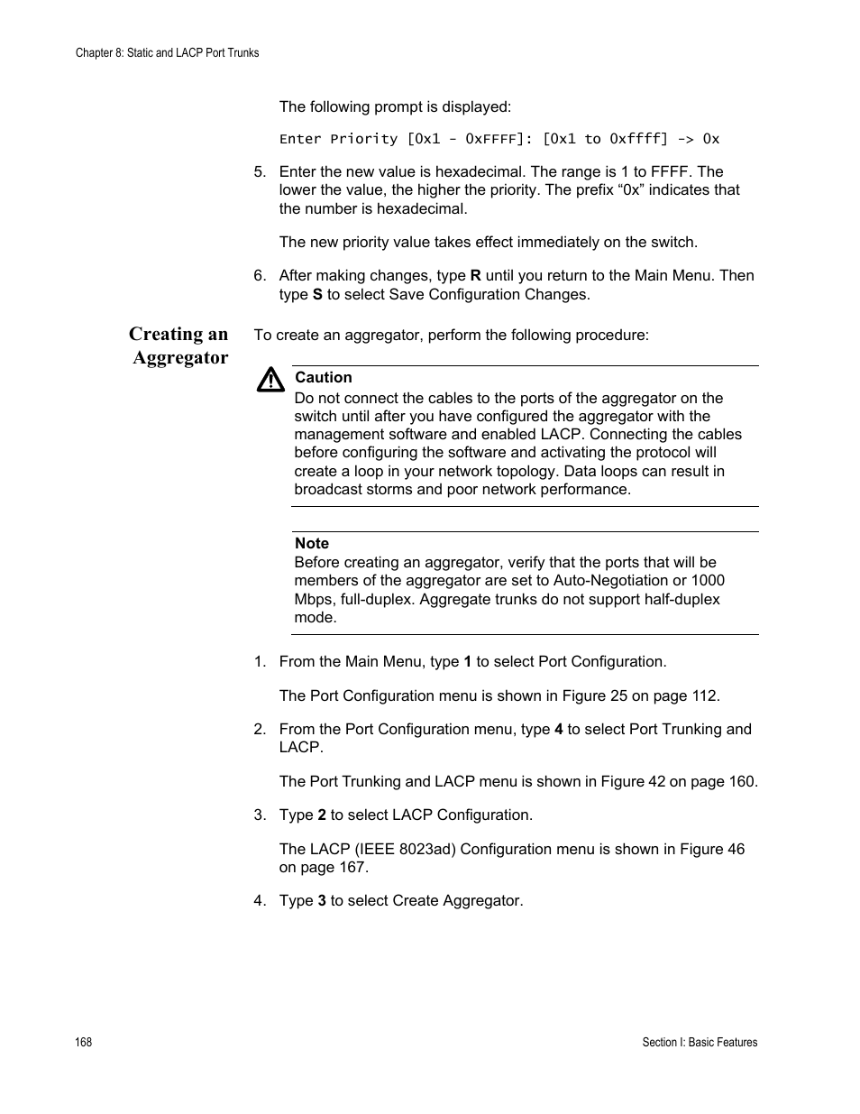 Creating an aggregator | Allied Telesis AT-S63 User Manual | Page 168 / 908