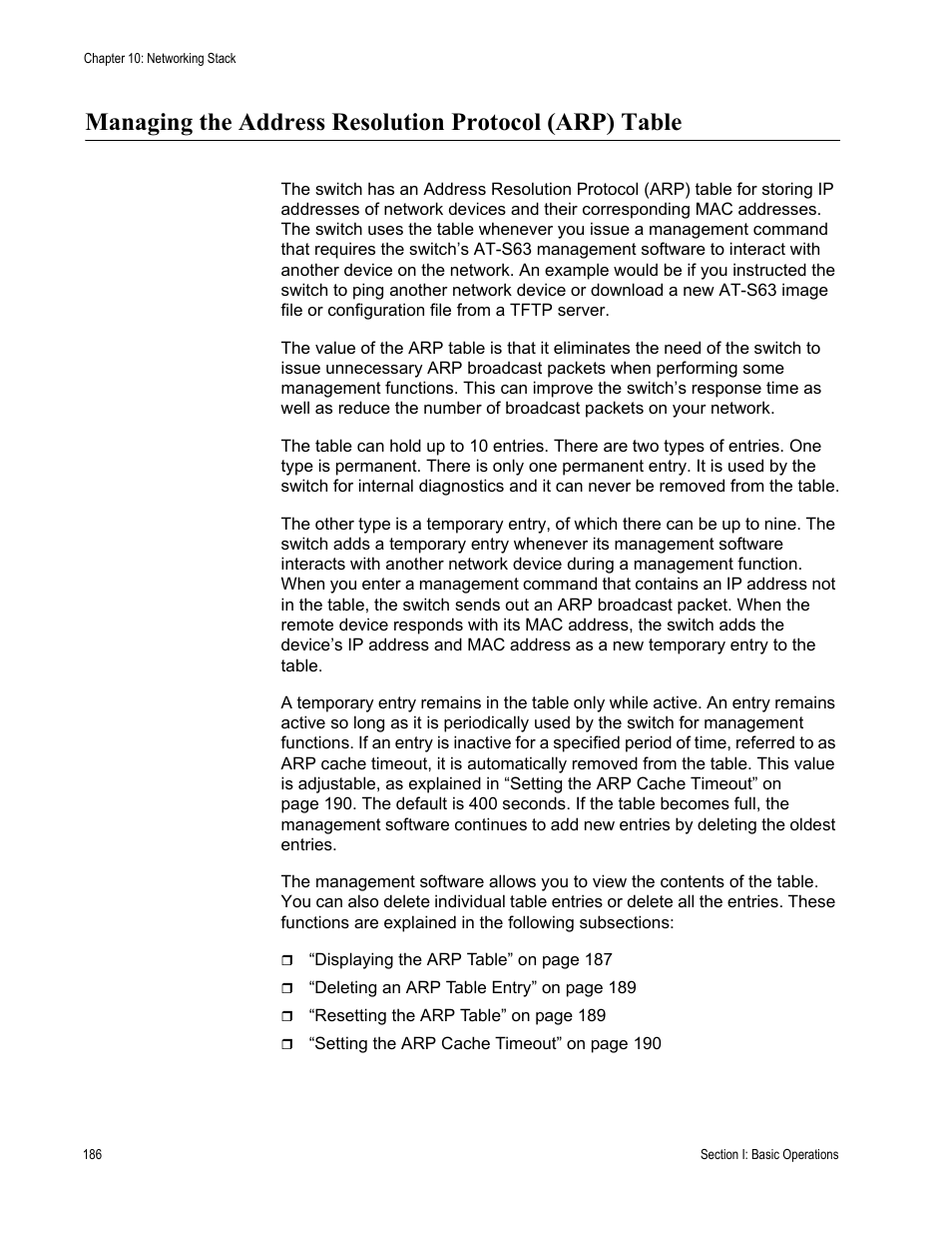 Allied Telesis AT-S63 User Manual | Page 186 / 908