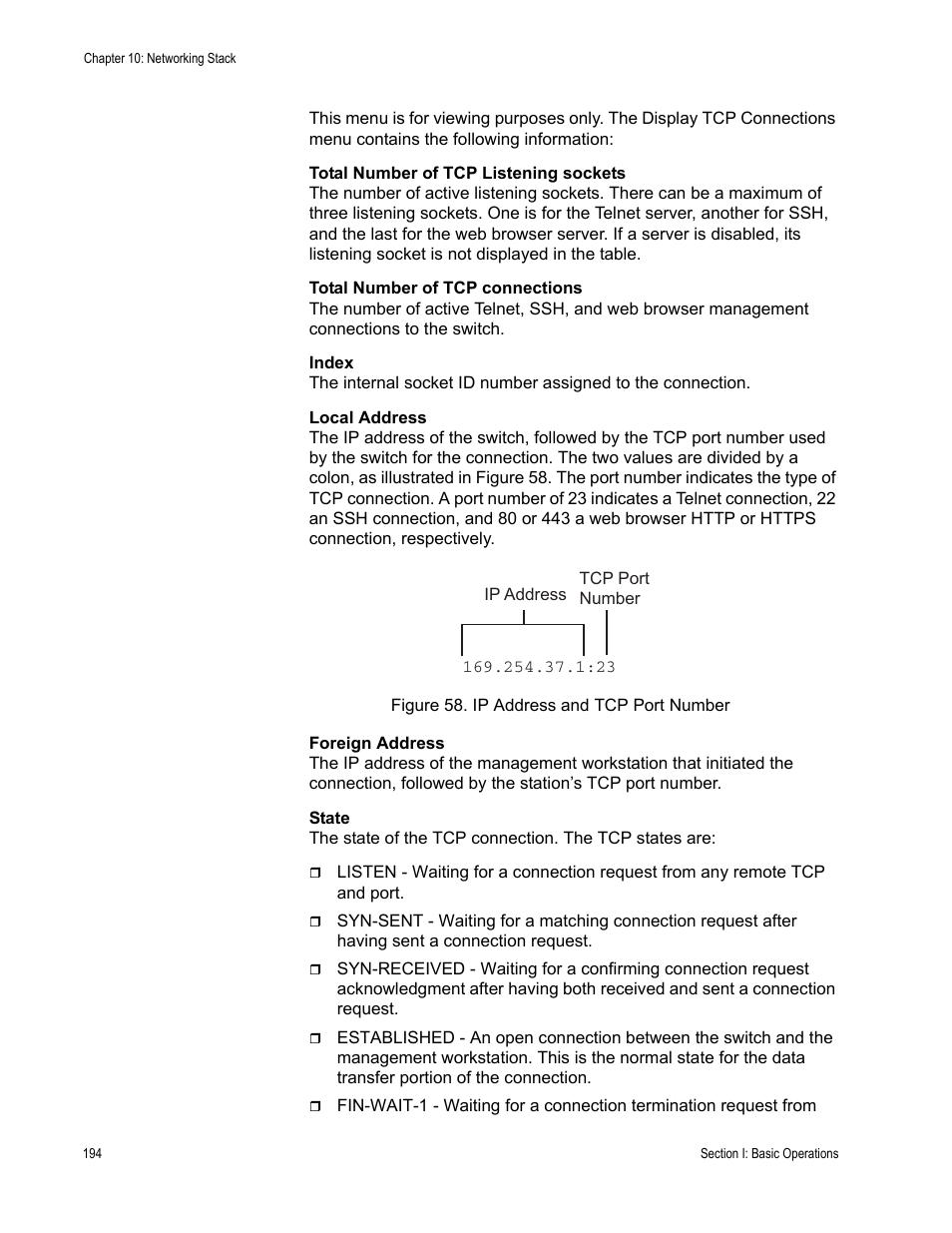 Figure 58: ip address and tcp port number | Allied Telesis AT-S63 User Manual | Page 194 / 908