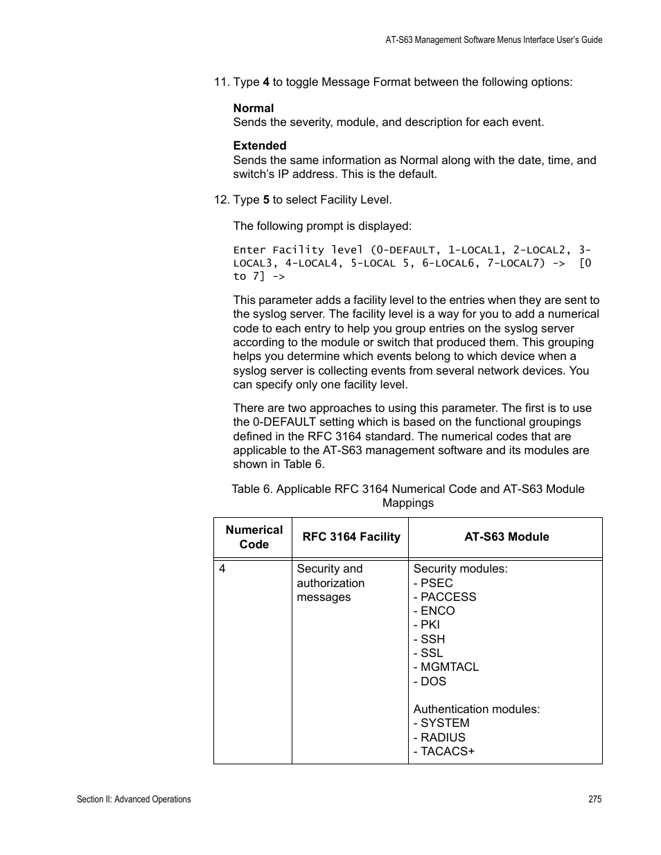 Allied Telesis AT-S63 User Manual | Page 275 / 908