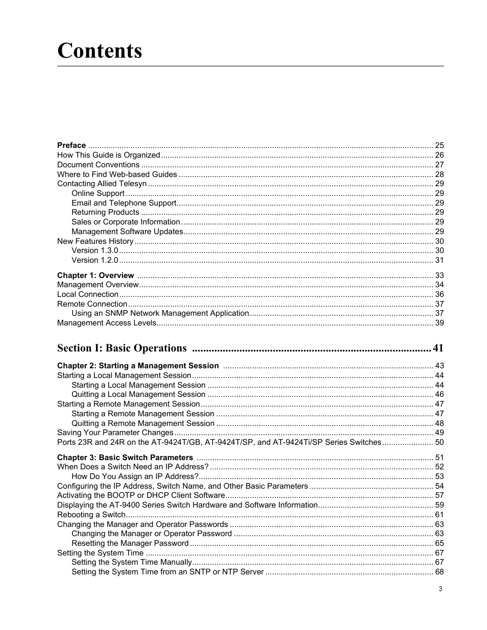 Allied Telesis AT-S63 User Manual | Page 3 / 908