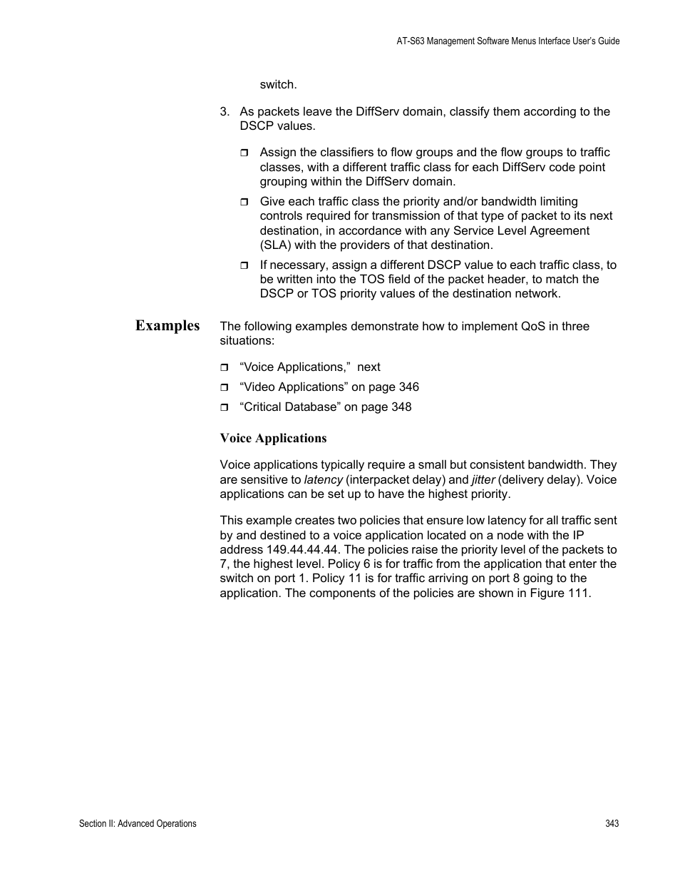 Examples | Allied Telesis AT-S63 User Manual | Page 343 / 908