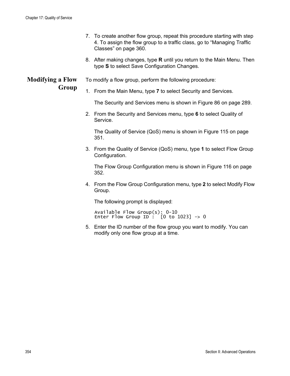 Modifying a flow group | Allied Telesis AT-S63 User Manual | Page 354 / 908