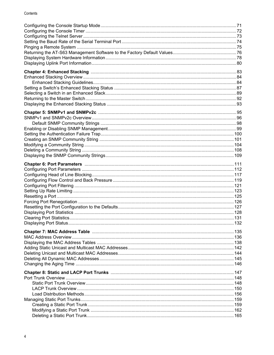 Allied Telesis AT-S63 User Manual | Page 4 / 908