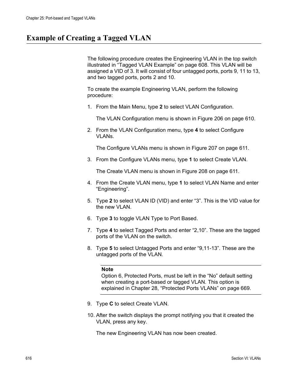Example of creating a tagged vlan | Allied Telesis AT-S63 User Manual | Page 616 / 908