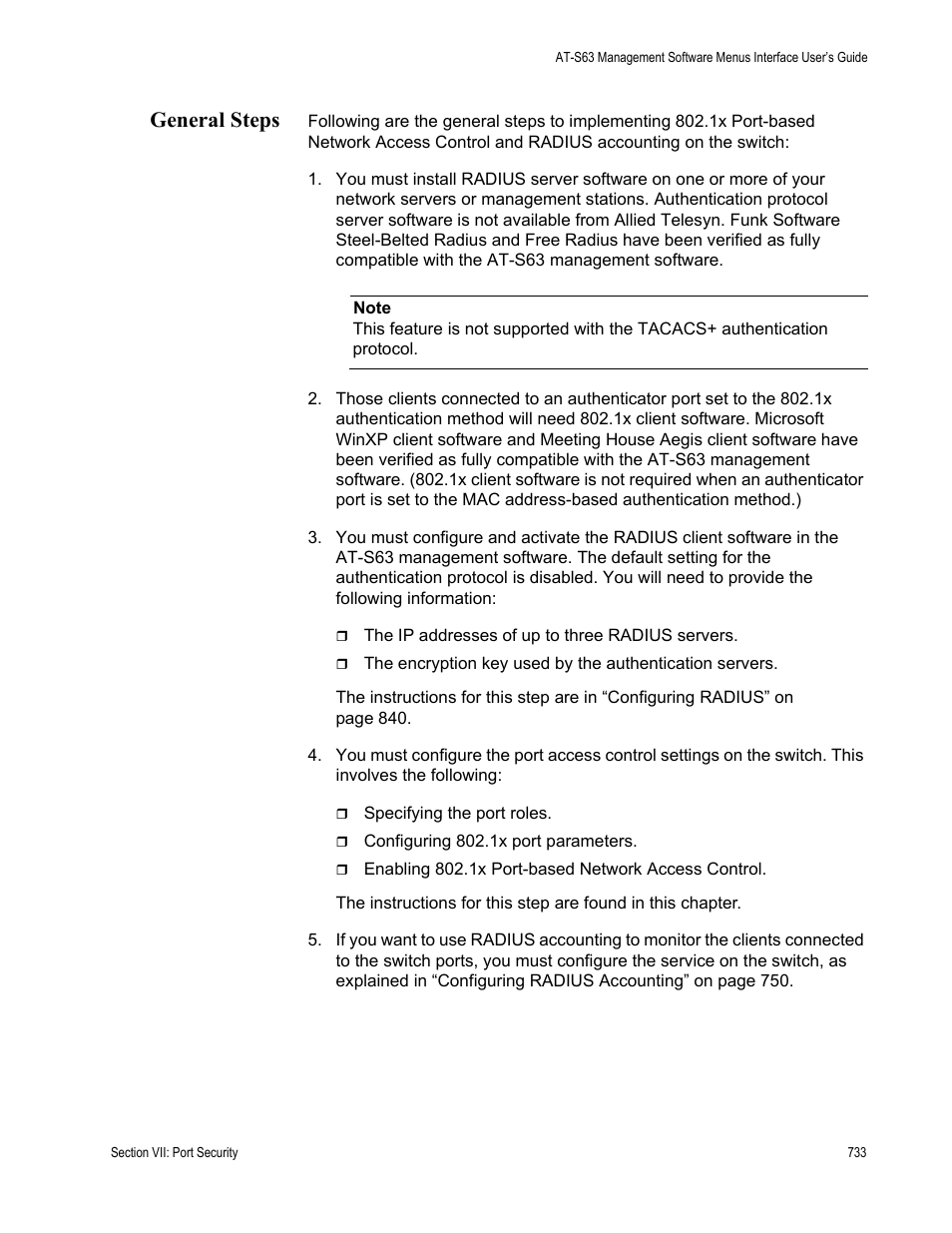 General steps | Allied Telesis AT-S63 User Manual | Page 733 / 908