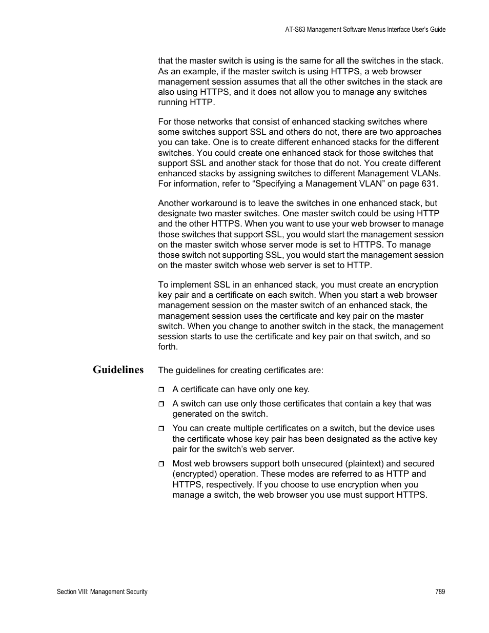 Guidelines | Allied Telesis AT-S63 User Manual | Page 789 / 908