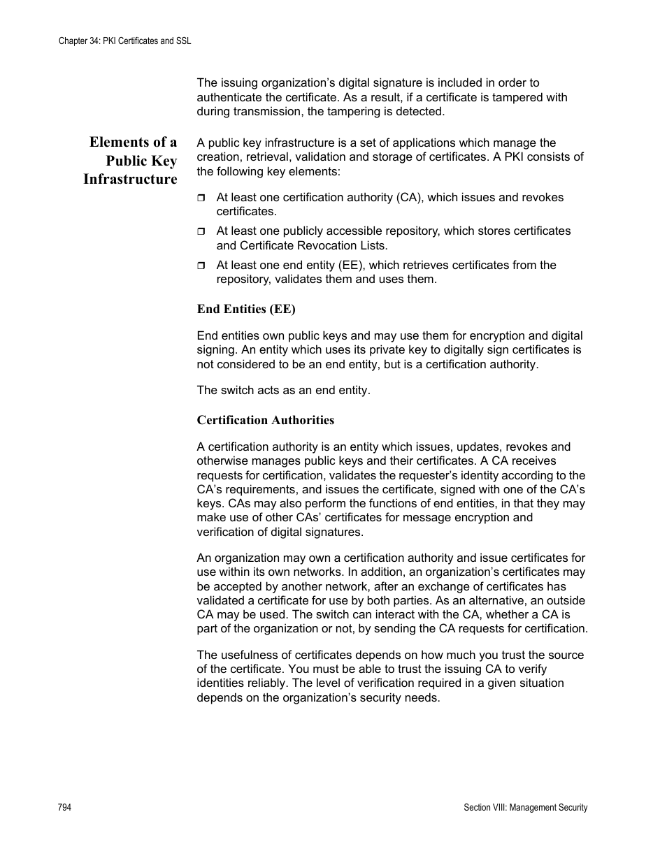 Elements of a public key infrastructure | Allied Telesis AT-S63 User Manual | Page 794 / 908