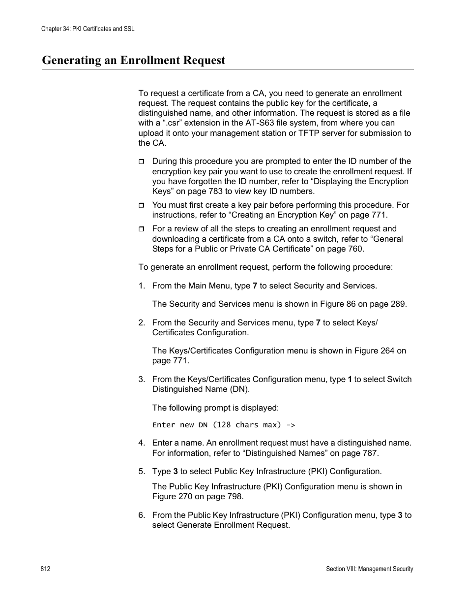 Generating an enrollment request, In “generating an | Allied Telesis AT-S63 User Manual | Page 812 / 908