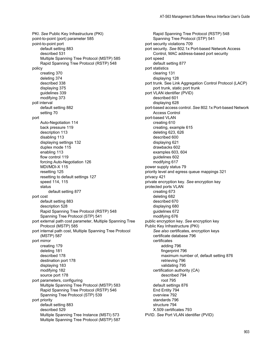 Allied Telesis AT-S63 User Manual | Page 903 / 908