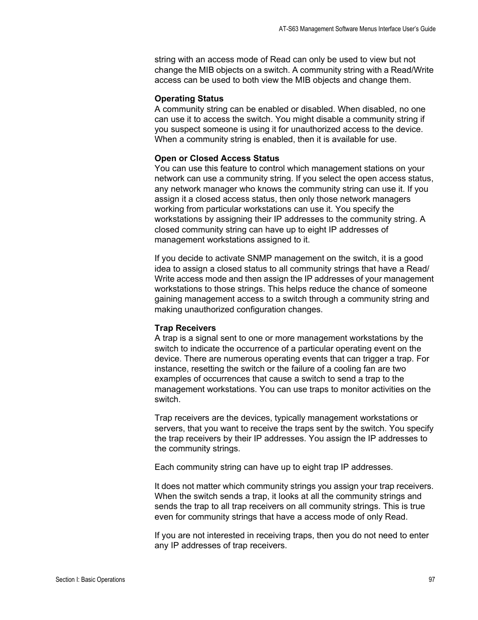 Allied Telesis AT-S63 User Manual | Page 97 / 908