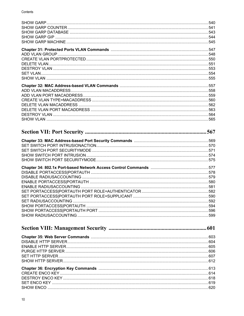 Allied Telesis AT-S63 User Manual | Page 10 / 680