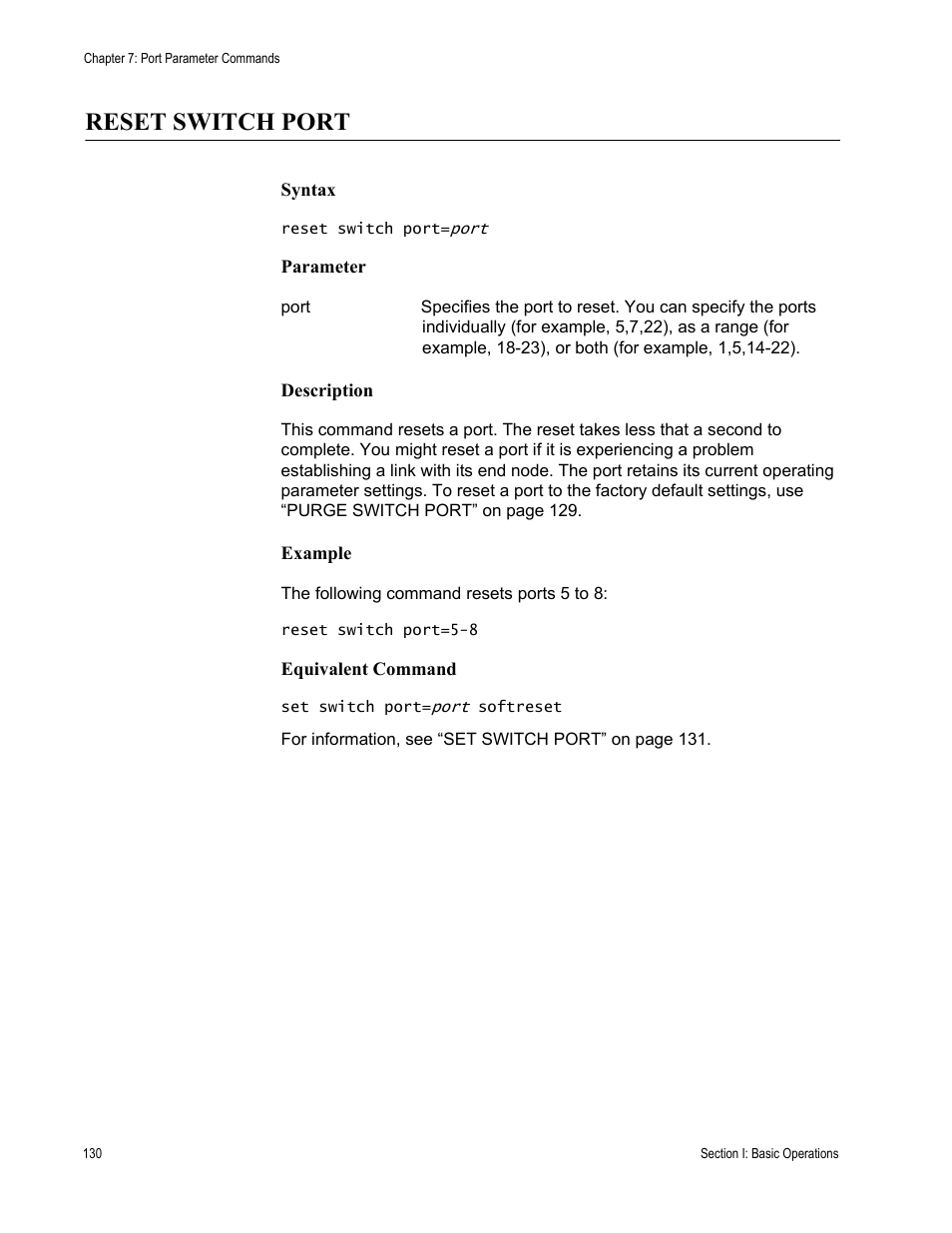 Reset switch port | Allied Telesis AT-S63 User Manual | Page 130 / 680
