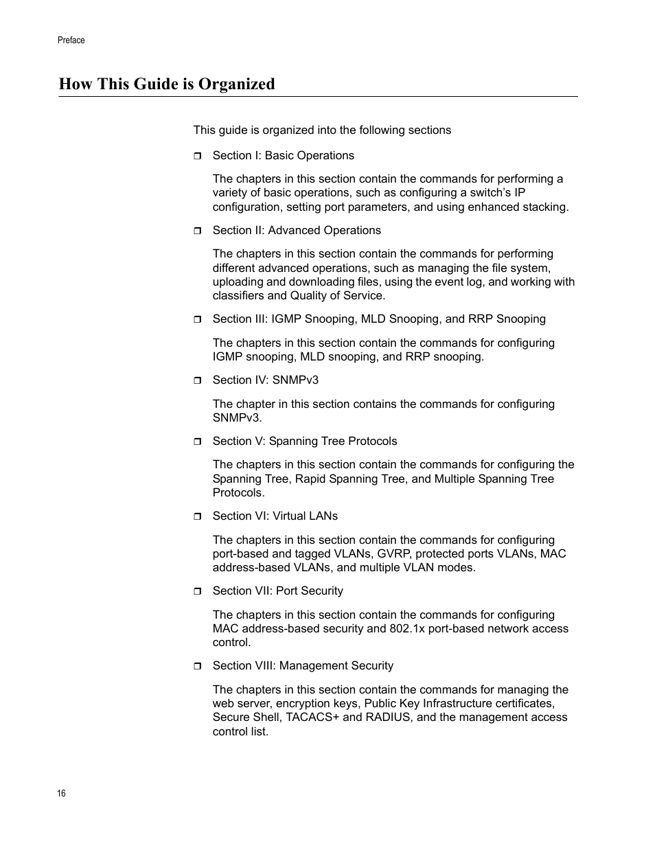 How this guide is organized | Allied Telesis AT-S63 User Manual | Page 16 / 680