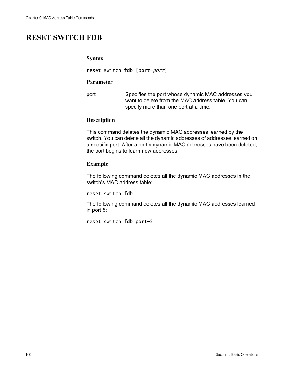 Reset switch fdb | Allied Telesis AT-S63 User Manual | Page 160 / 680