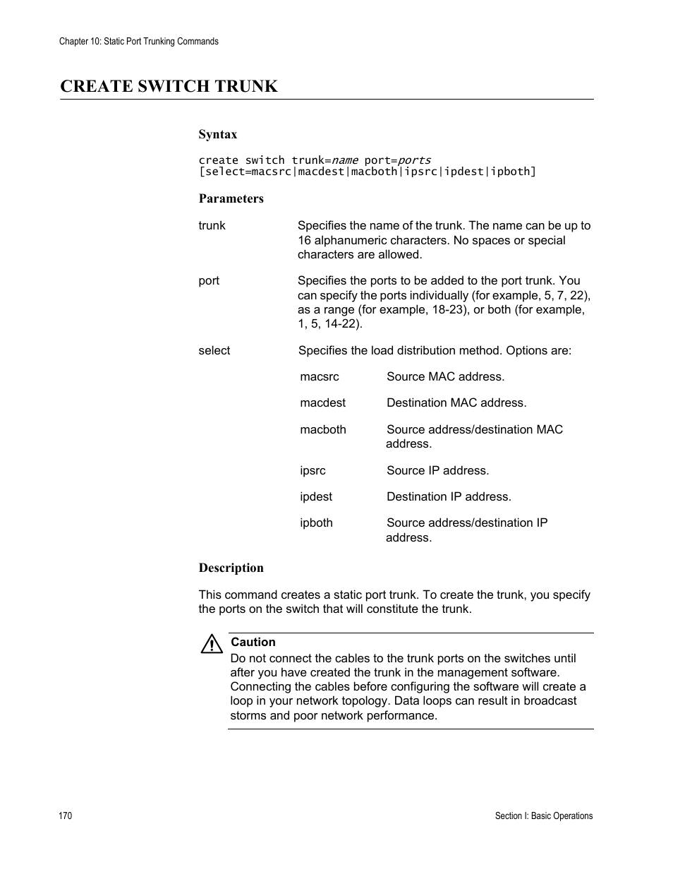 Create switch trunk | Allied Telesis AT-S63 User Manual | Page 170 / 680