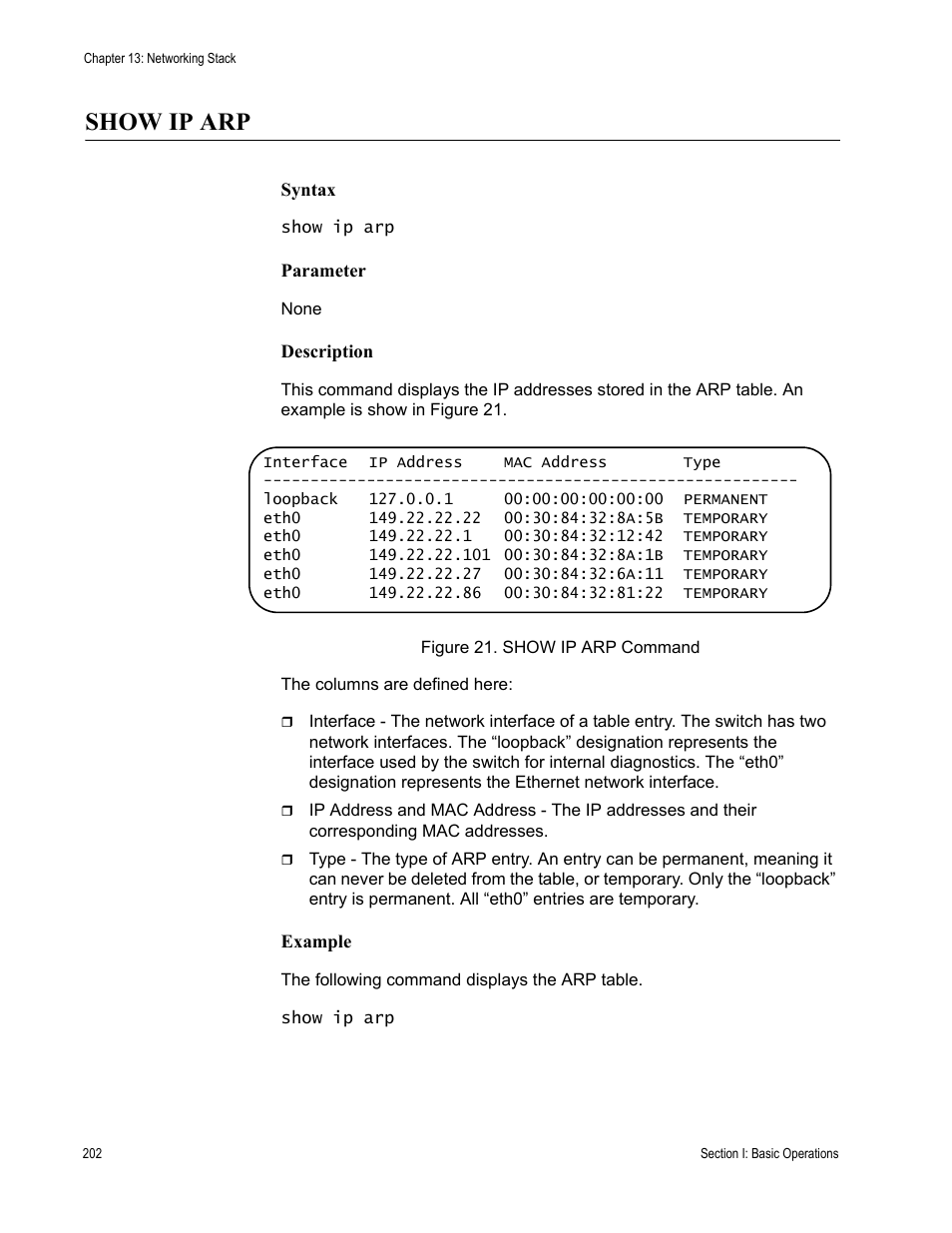 Show ip arp | Allied Telesis AT-S63 User Manual | Page 202 / 680