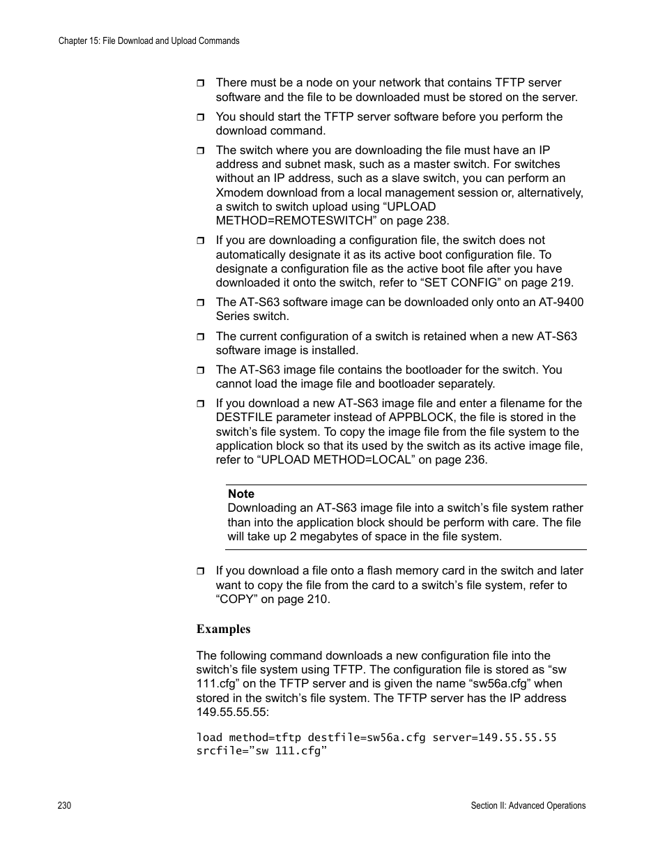 Allied Telesis AT-S63 User Manual | Page 230 / 680