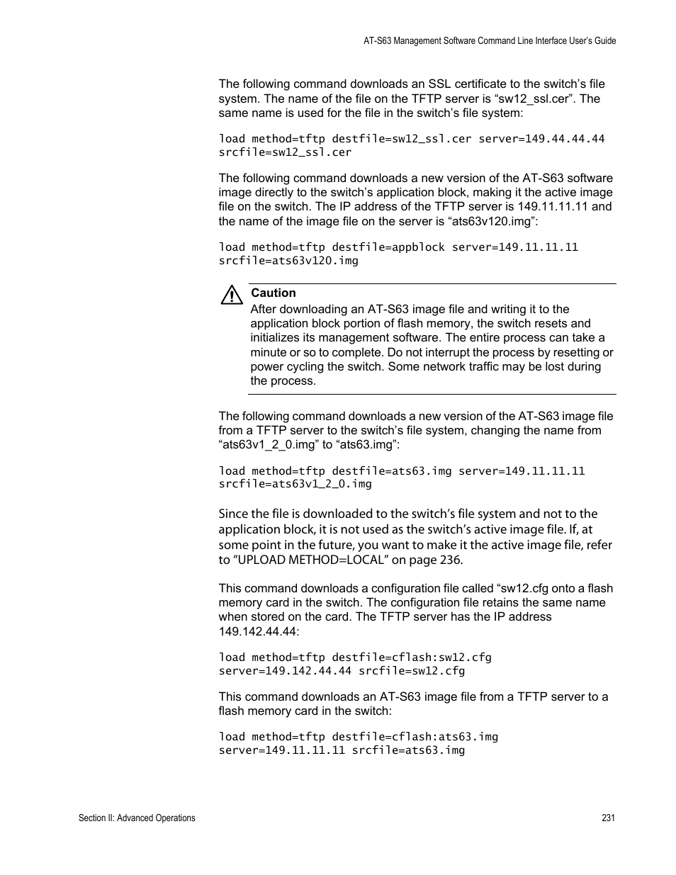 Allied Telesis AT-S63 User Manual | Page 231 / 680