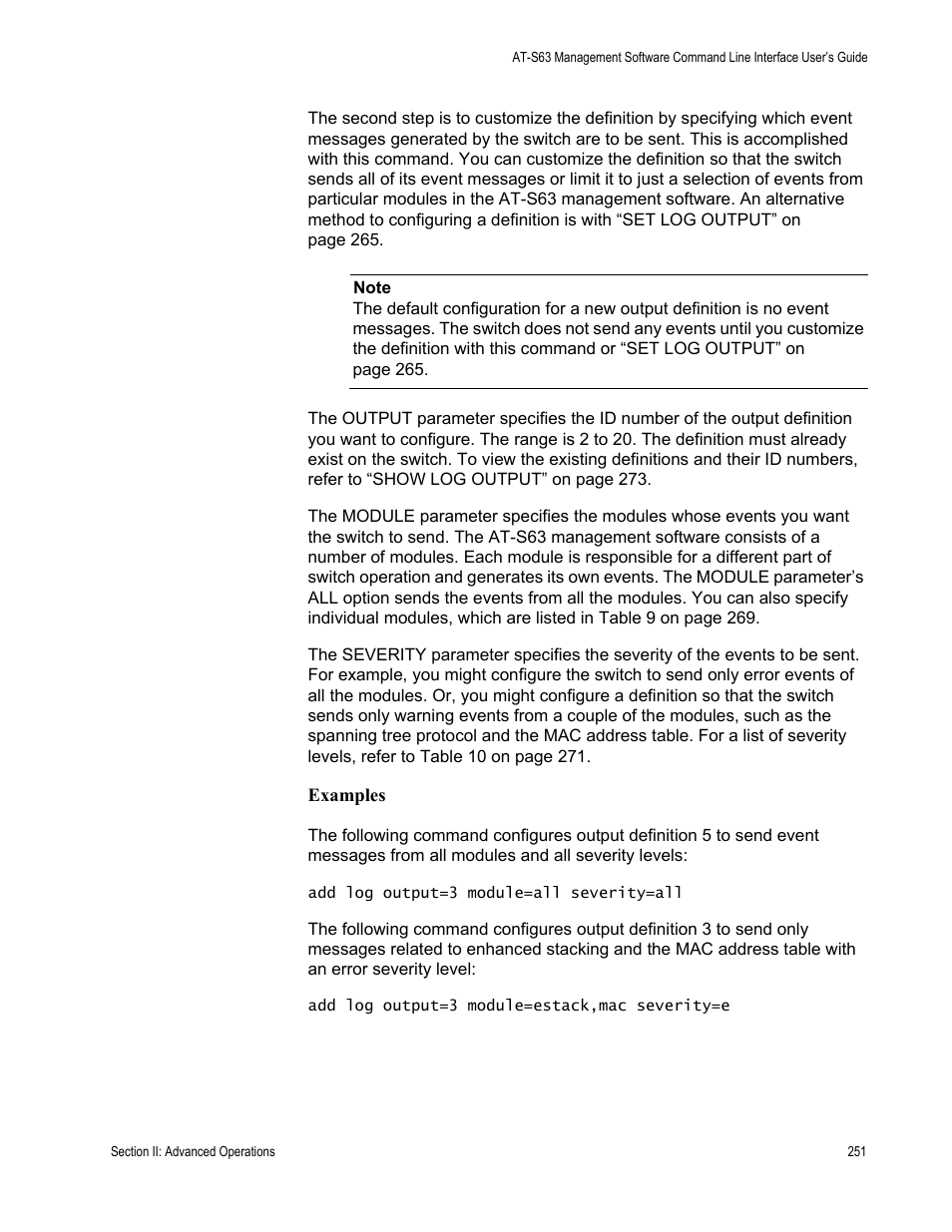 Allied Telesis AT-S63 User Manual | Page 251 / 680