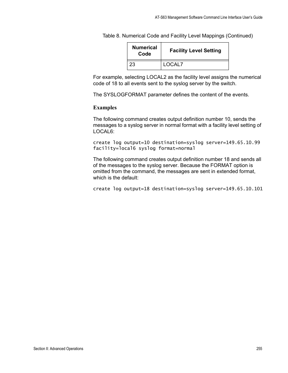 Allied Telesis AT-S63 User Manual | Page 255 / 680