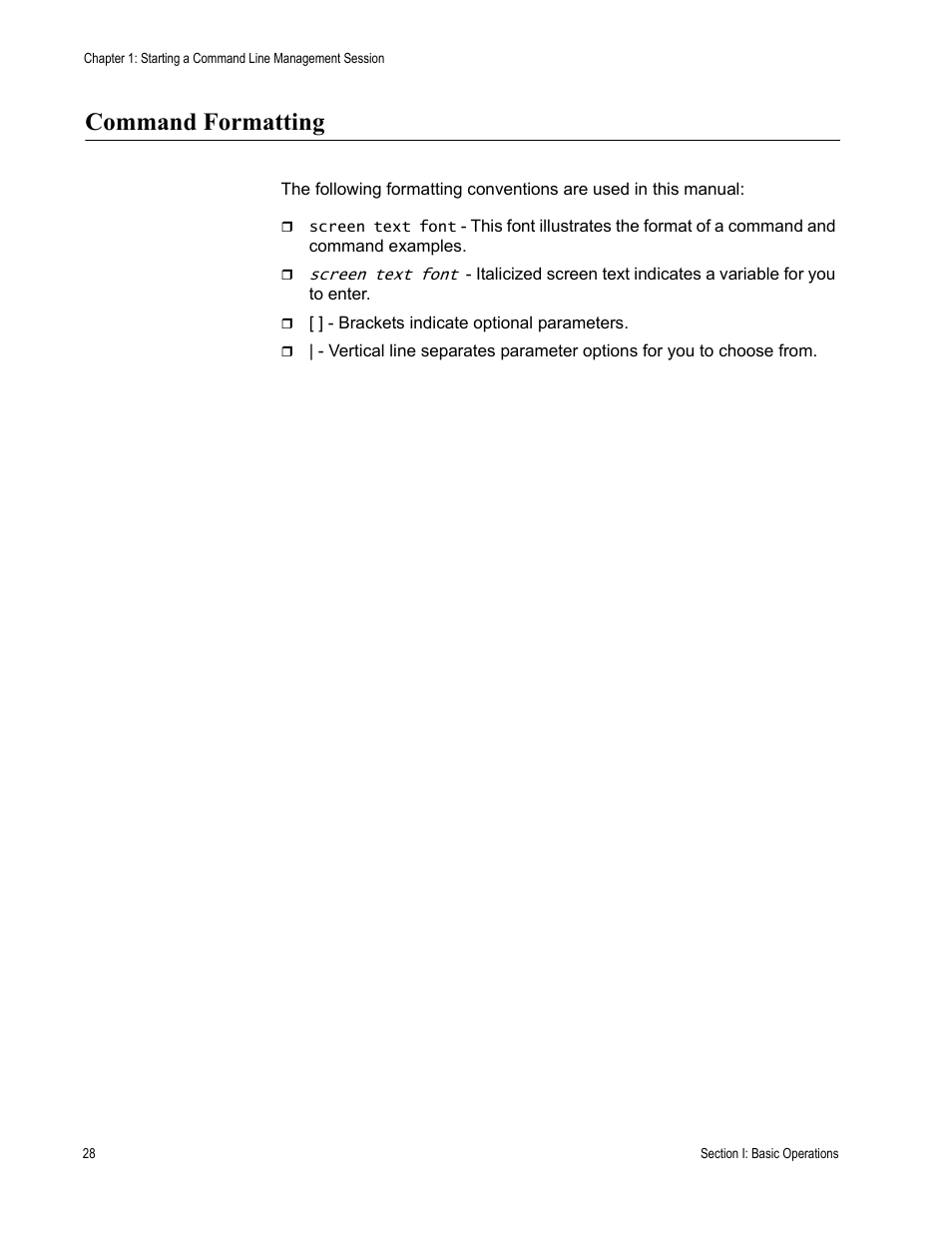 Command formatting | Allied Telesis AT-S63 User Manual | Page 28 / 680