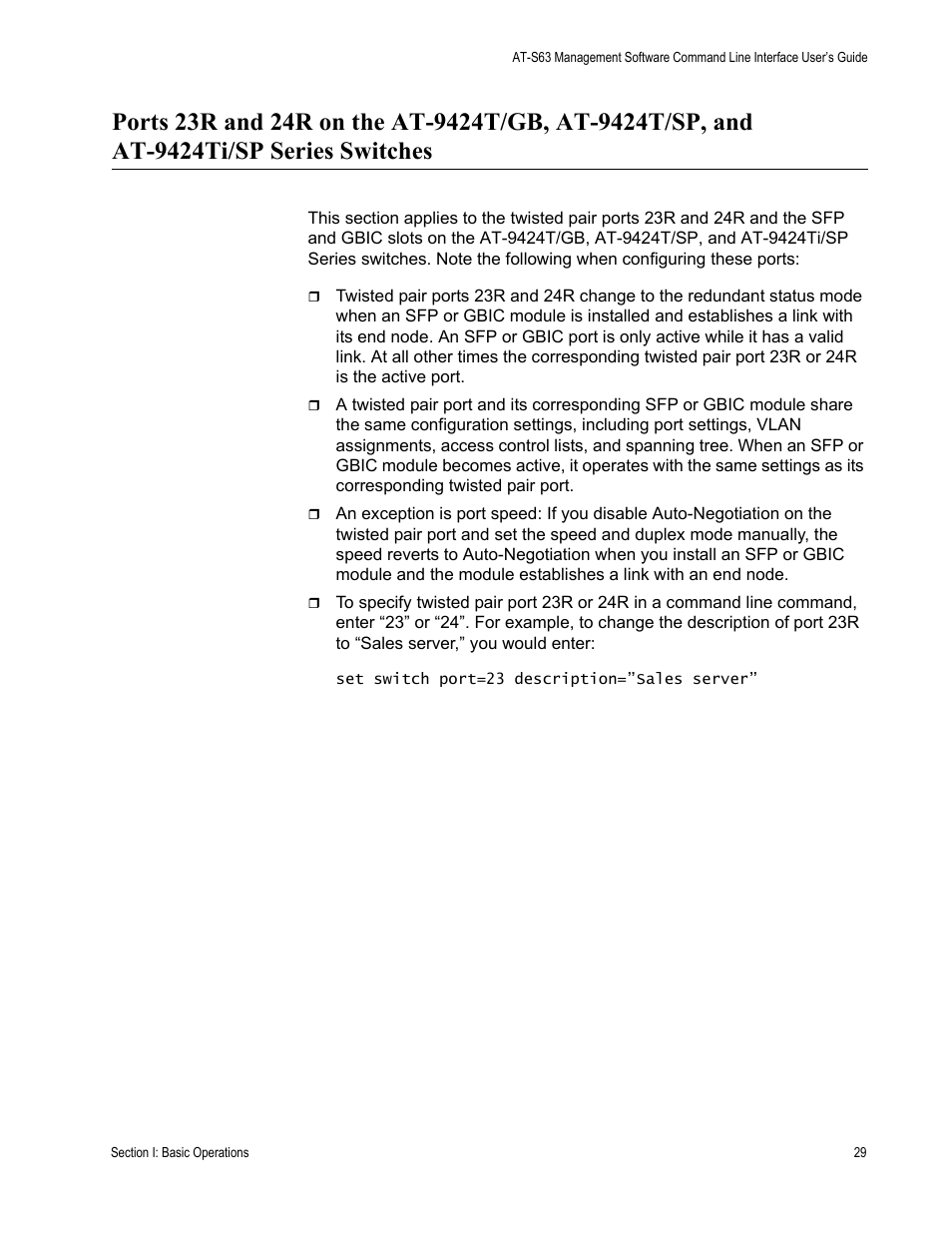Allied Telesis AT-S63 User Manual | Page 29 / 680