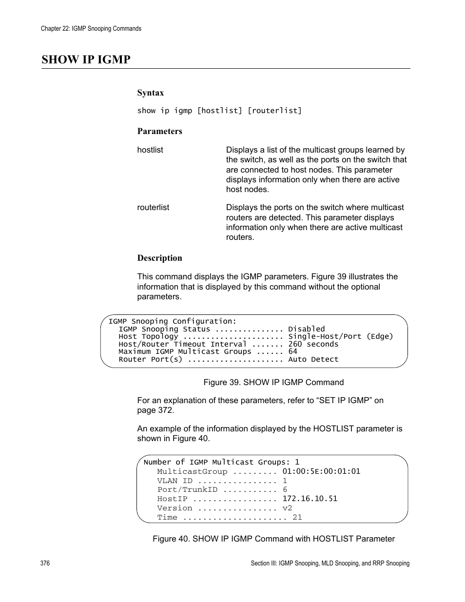 Show ip igmp | Allied Telesis AT-S63 User Manual | Page 376 / 680