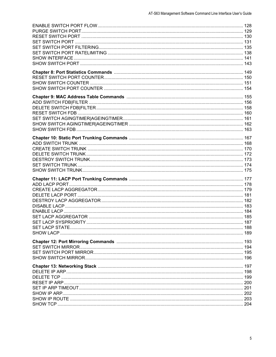 Allied Telesis AT-S63 User Manual | Page 5 / 680
