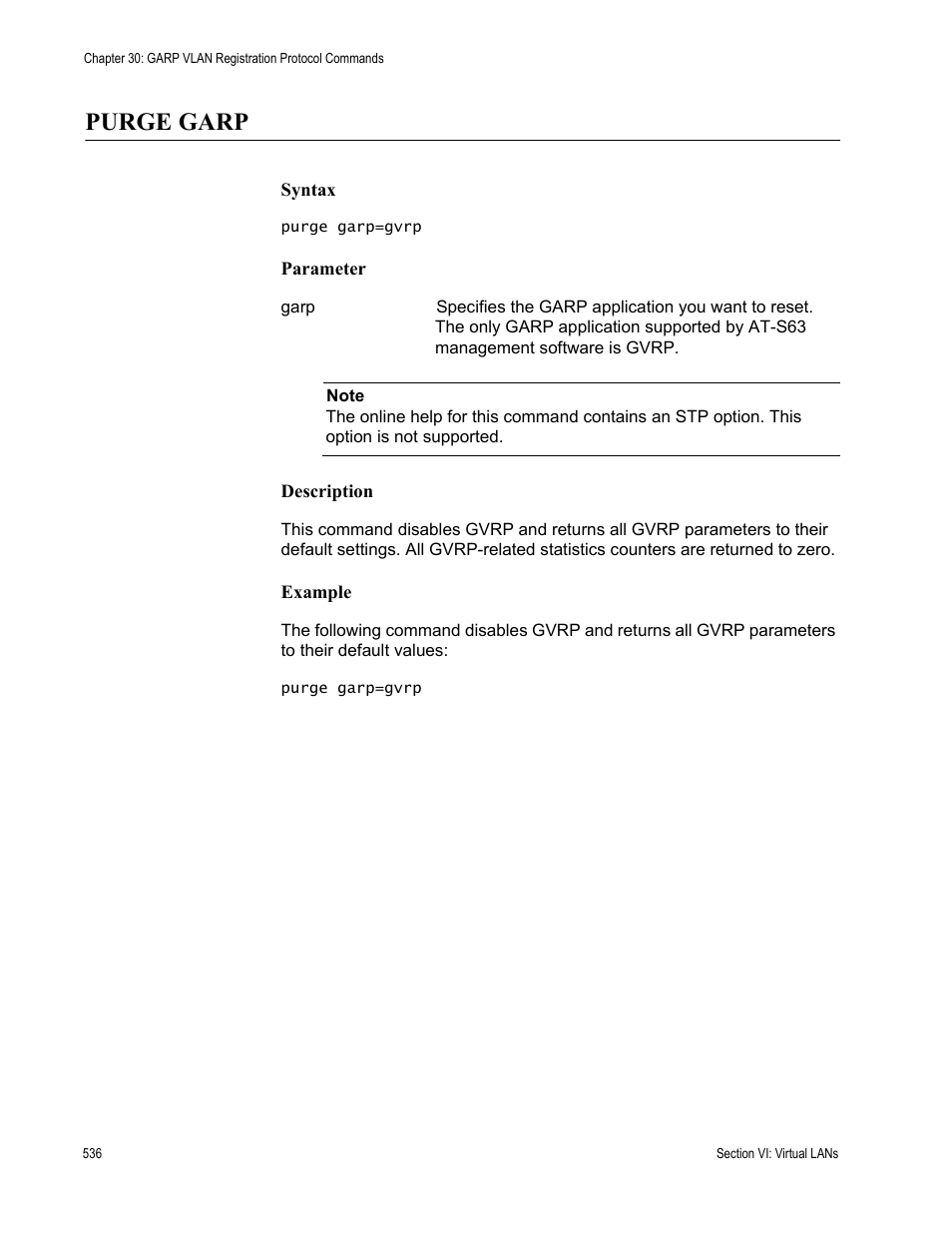 Purge garp | Allied Telesis AT-S63 User Manual | Page 536 / 680