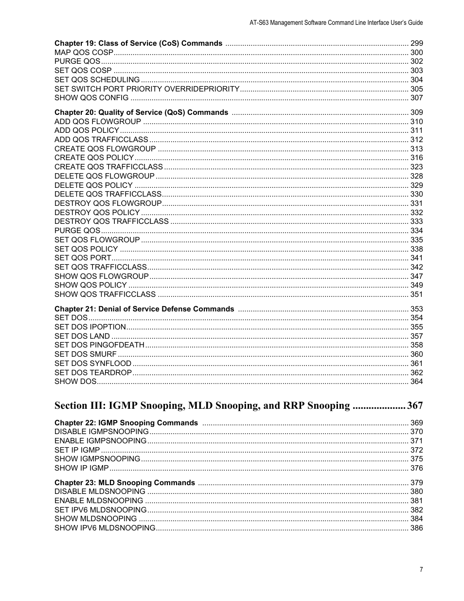 Allied Telesis AT-S63 User Manual | Page 7 / 680