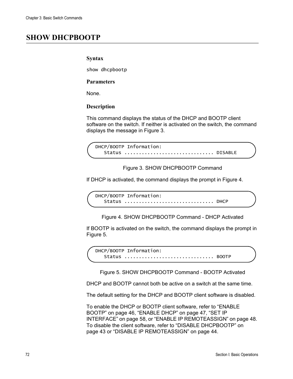 Show dhcpbootp | Allied Telesis AT-S63 User Manual | Page 72 / 680