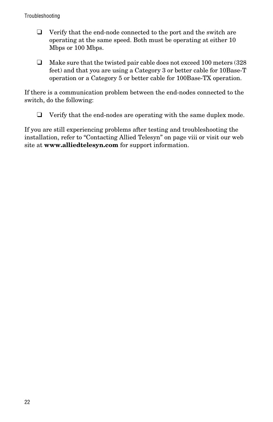 Allied Telesis AT-FS705PD User Manual | Page 30 / 48
