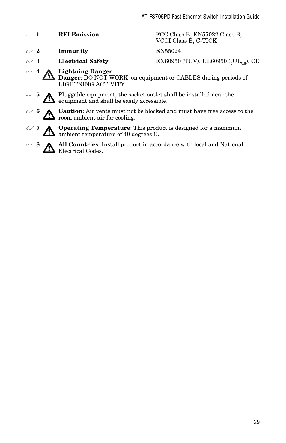 Allied Telesis AT-FS705PD User Manual | Page 37 / 48