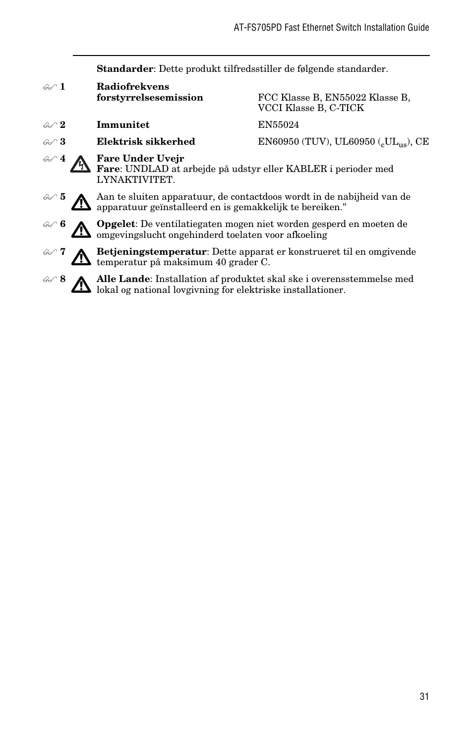 Allied Telesis AT-FS705PD User Manual | Page 39 / 48