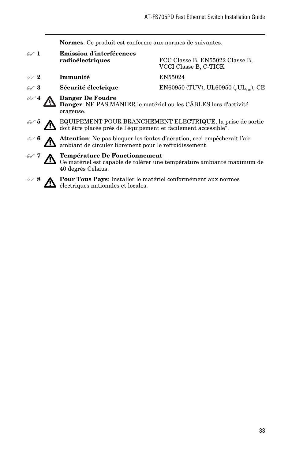 Allied Telesis AT-FS705PD User Manual | Page 41 / 48